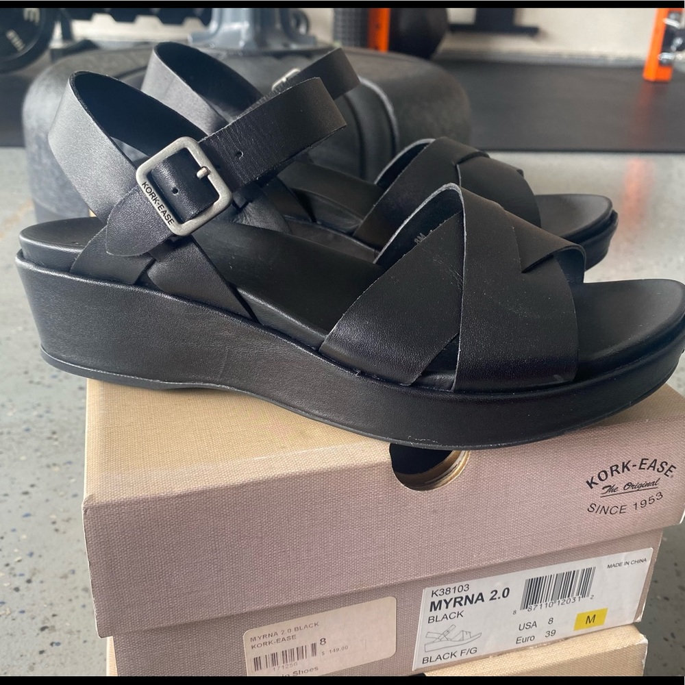 Kork-Ease “Myrna 2.0” black leather in size 8/39.